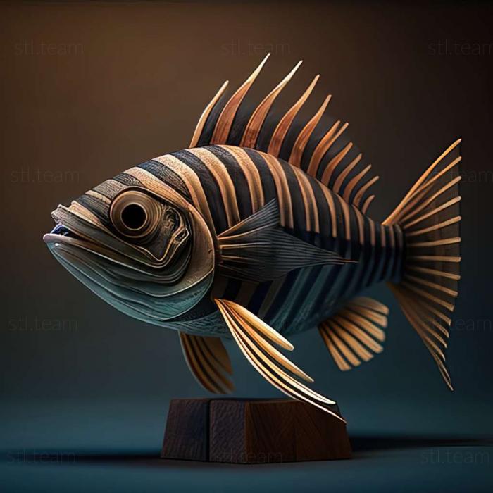 3D model Striped barbus fish (STL)